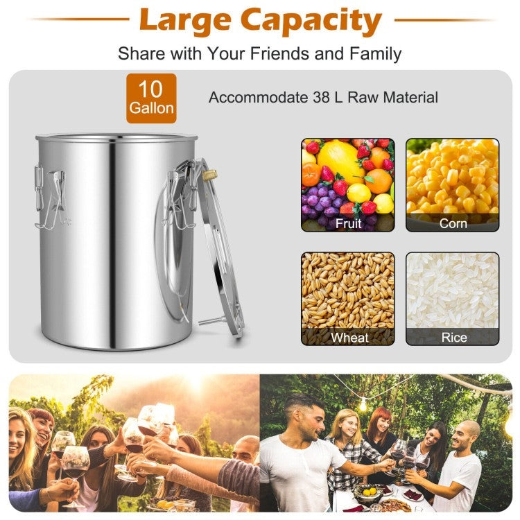 10 Gallon Stainless Steel Alcohol Still Fermenting / Distilling Kit-3