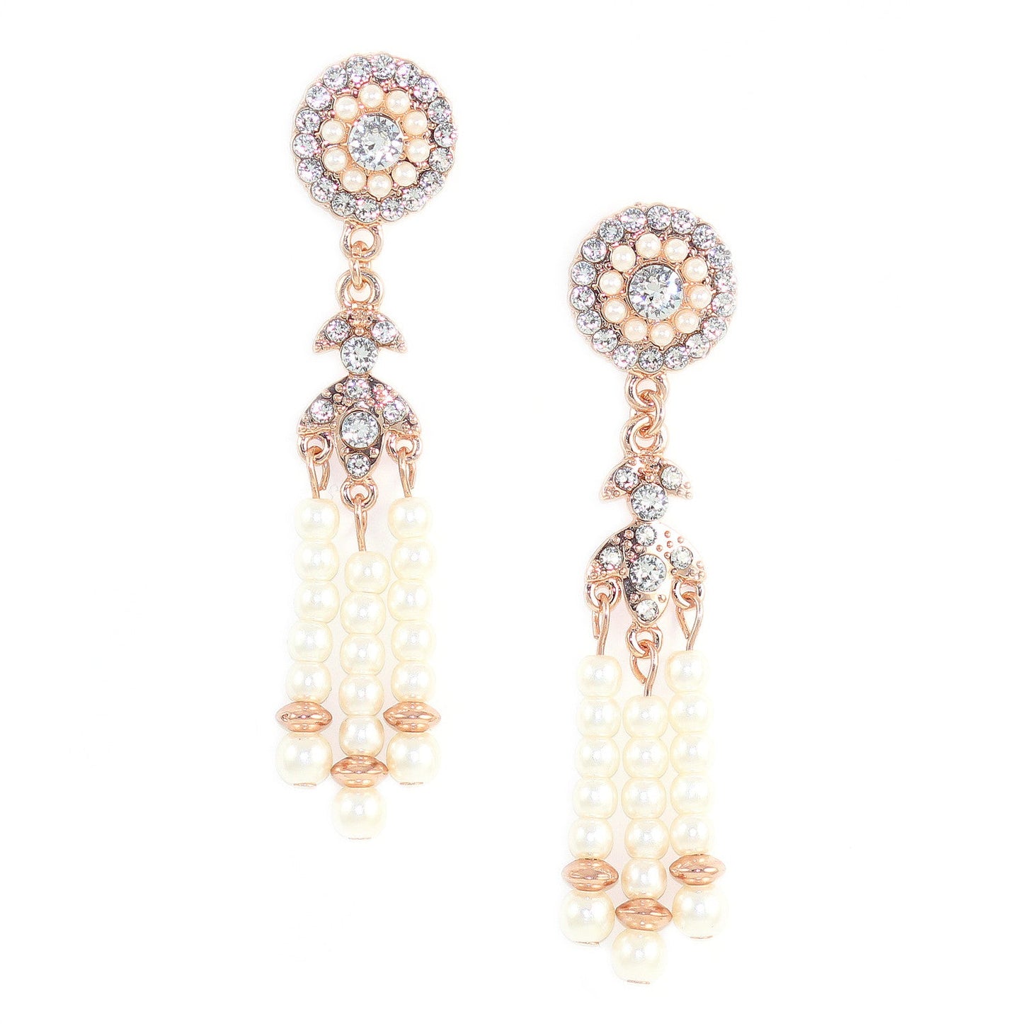 Deco Pearl Tassel Earrings
