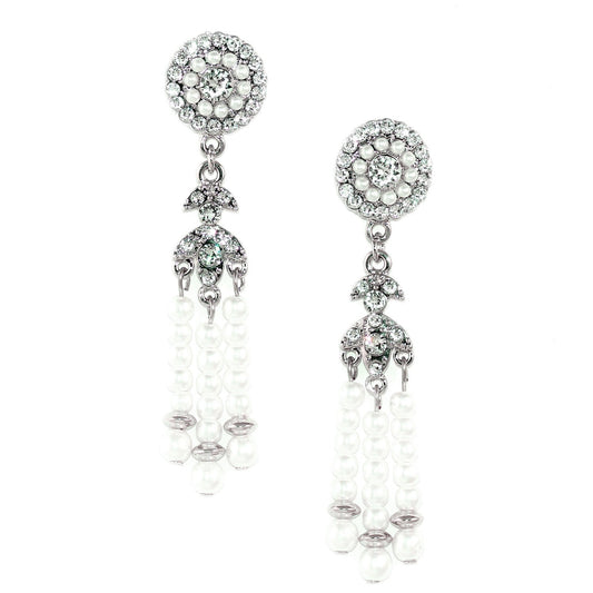 Deco Pearl Tassel Earrings